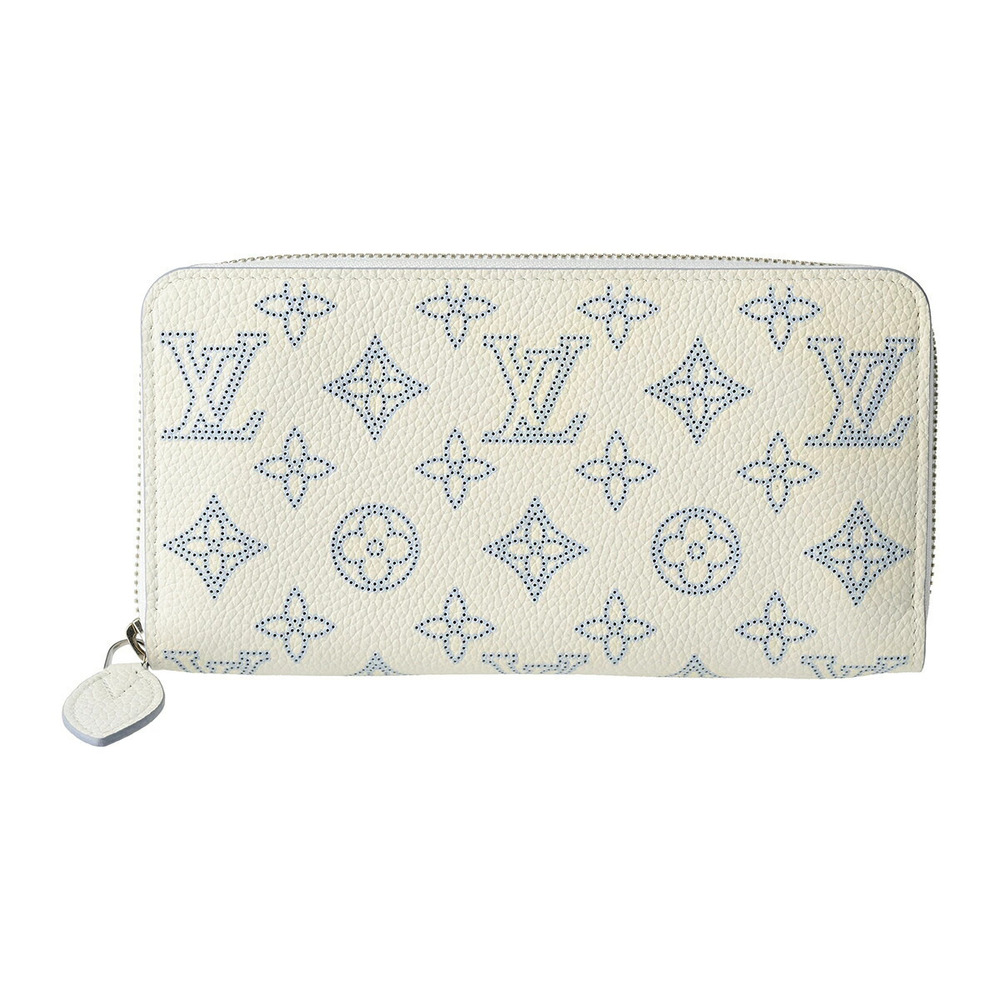 Louis Vuitton Mahina Zippy Wallet Long Round Zipper Leather White